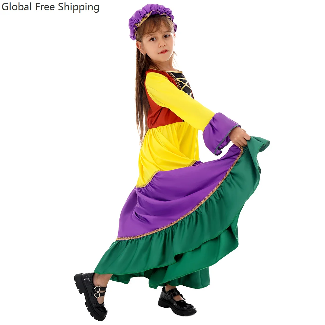 

Carnival New Enfant Spanish Mexican Performance Costume Cosplay Chicas Festival Big Skirt Dress Party Stage Dress Suit 2026