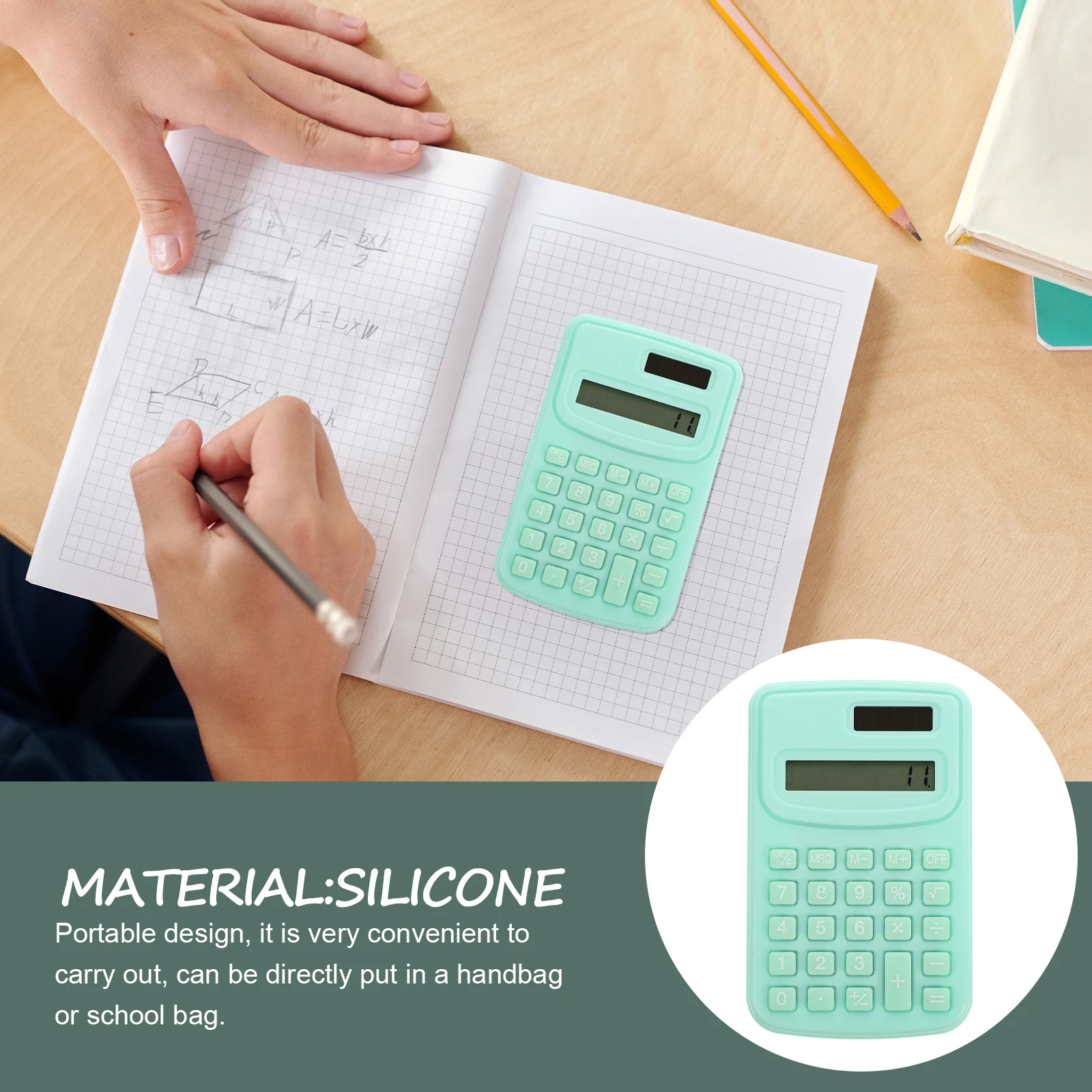 

Portable Calculator Calculators Cute School Supplies for Simple Middle Students Light Blue