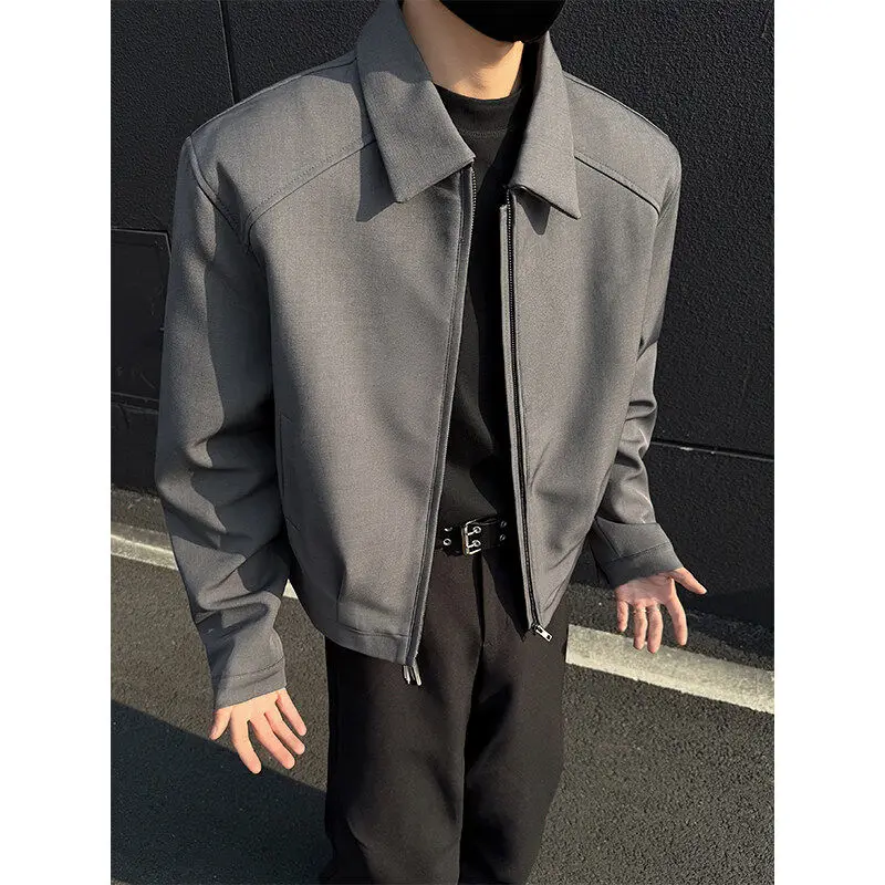 

American Sle Cleanfit oulder Pad Jaet Loose Fit Collar up Men's Pilot Top ort Boxy Japanese Sle Outerwear