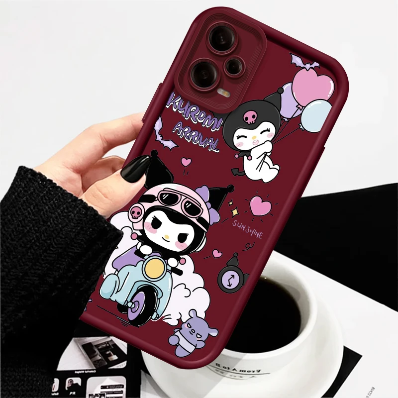 Kuromi Sanrio Cartoon Cute Eye Ladder For Xiaomi Redmi Note 13 12 12C 11 11S 10 10C 10A 9C 9A Pro 5G TPU Phone Case