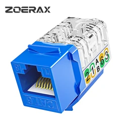 ZoeRax RJ45 Cat6 Keystone Jacks Slim Profile 1/10/30-Pack, 90-Degree Ethernet Punch Down Keystone Jack Adapter