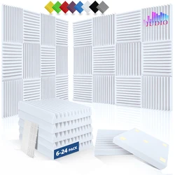 Sound Proof Painéis de parede decorativos, isolamento acústico esponja, cancelamento de ruído estofamento, quarto design, 6 pcs, 12 pcs, 24 pcs