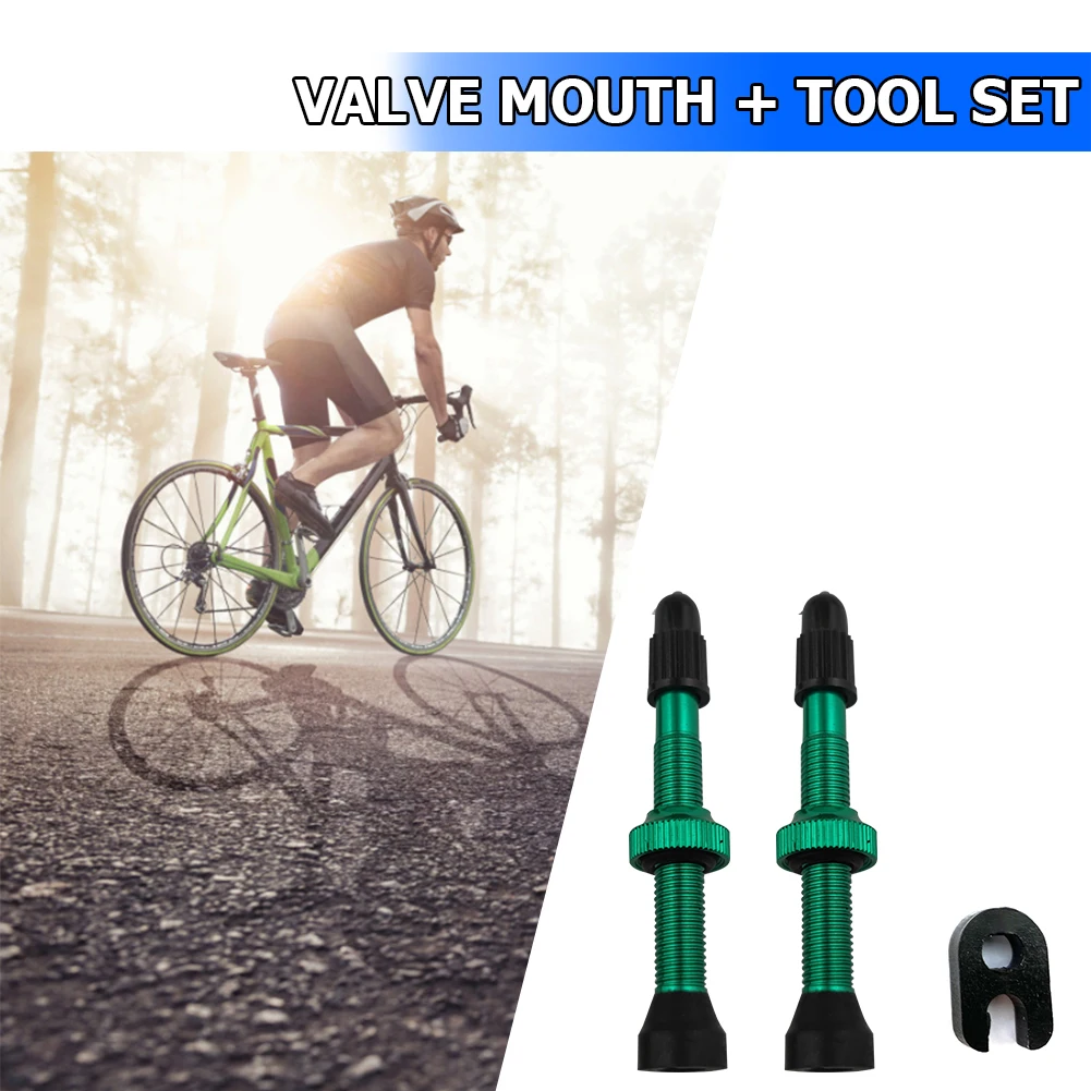 60mm 1 Pair Alloy Stem Presta Valve Bike Tubeless Tire + Tool Road Mountain for Outdoor Caring Personal Bicycle Supply