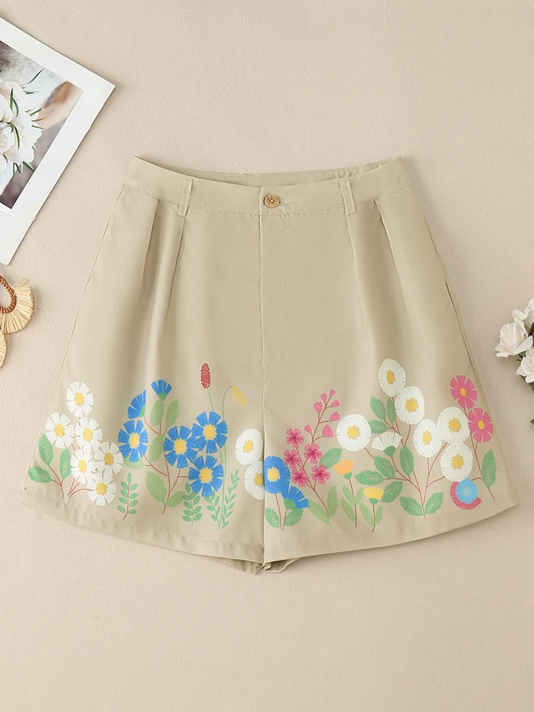 ZANZEA Fashion Women Shorts Summer Loose Pantalon Casual Elastic Waist Baggy Work Trousers Floral Printed Holiday Pants Oversize