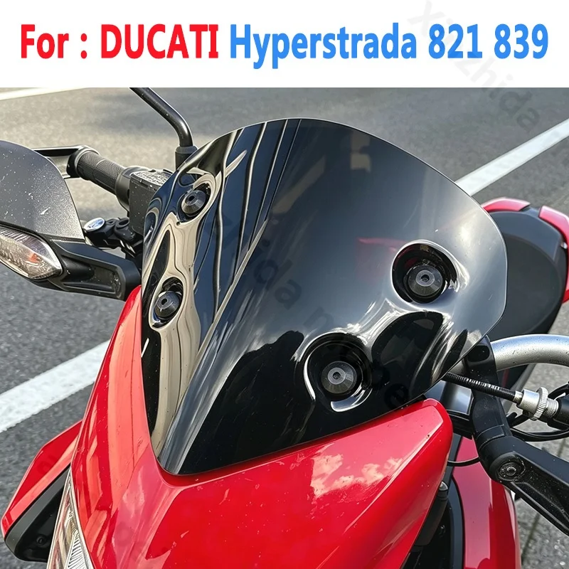 Screen For Ducati Hyperstrada 821 839 Motorcycle Accessories Touring Windshield WindScreen Wind Deflectors Viser Visor Clear