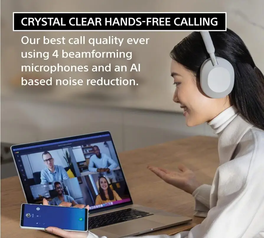 سماعات سوني WH-1000XM5 المتقدمة المانعة للضوضاء، محسن NC التلقائي، عمر البطارية لمدة 30 ساعة، التحكم الصوتي Alexa، أسود #3