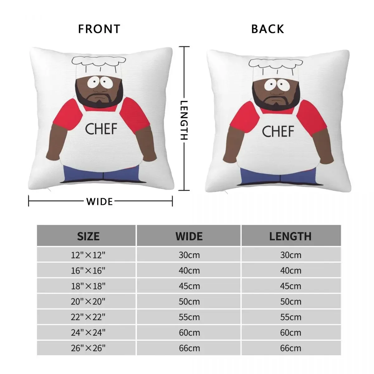 Chef Jerome - PREMIUM Square Pillowcase Pillow Cover Polyester Cushion Zip Decorative Comfort Throw Pillow for Home Car