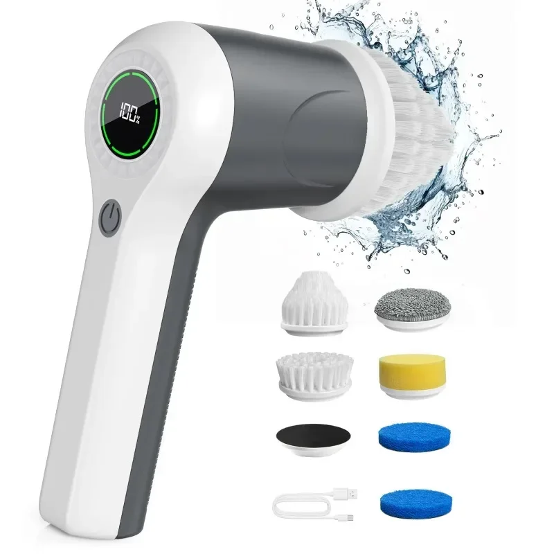Electric rotary scrubber, cleaning brush, tableware, kitchen countertop matte, charging cordless