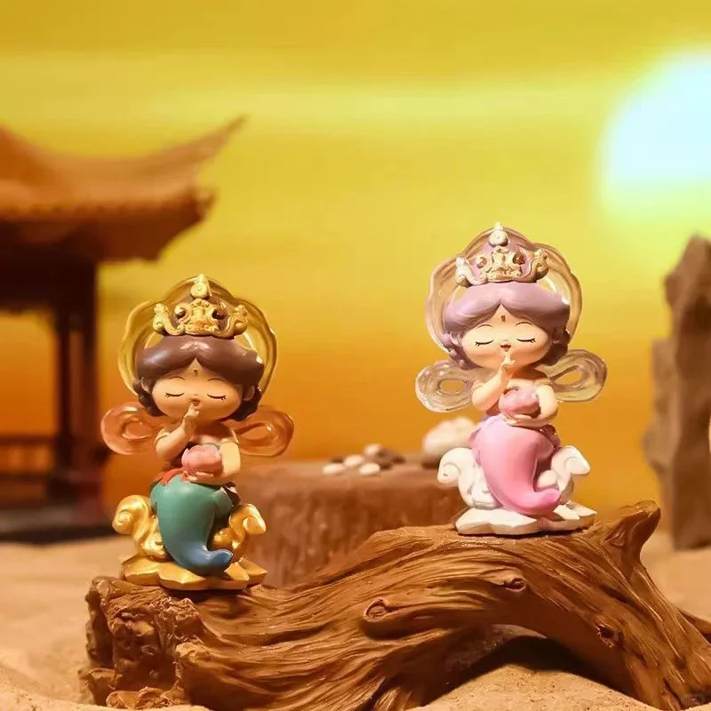 

Genuine Fuxi Dunhuang Blind Box Ornament National Trend Ancient Style Action Desktop Flying Apsara Musical Instrument Gift