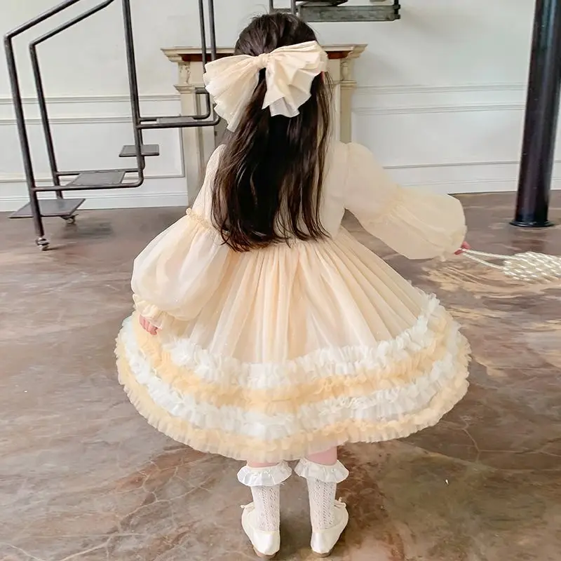 girls\' spring and autumn clothing dress sweet western style tulle tutu lolita dress Princess skirt