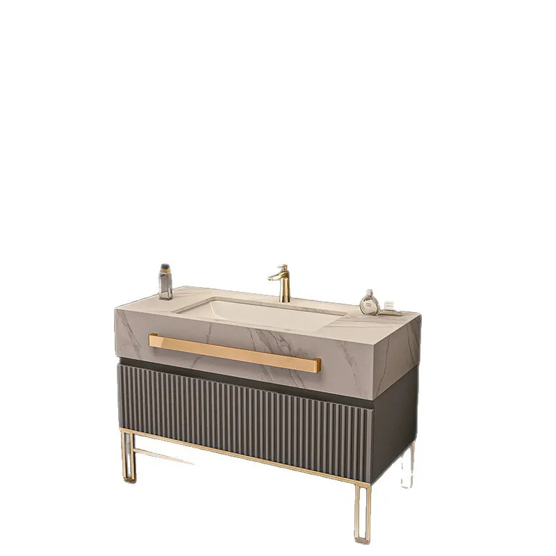 

Light luxury bathroom cabinet combination rock slab intelligent washbasin washbasin basin toilet bathroom washbasin floor luxury