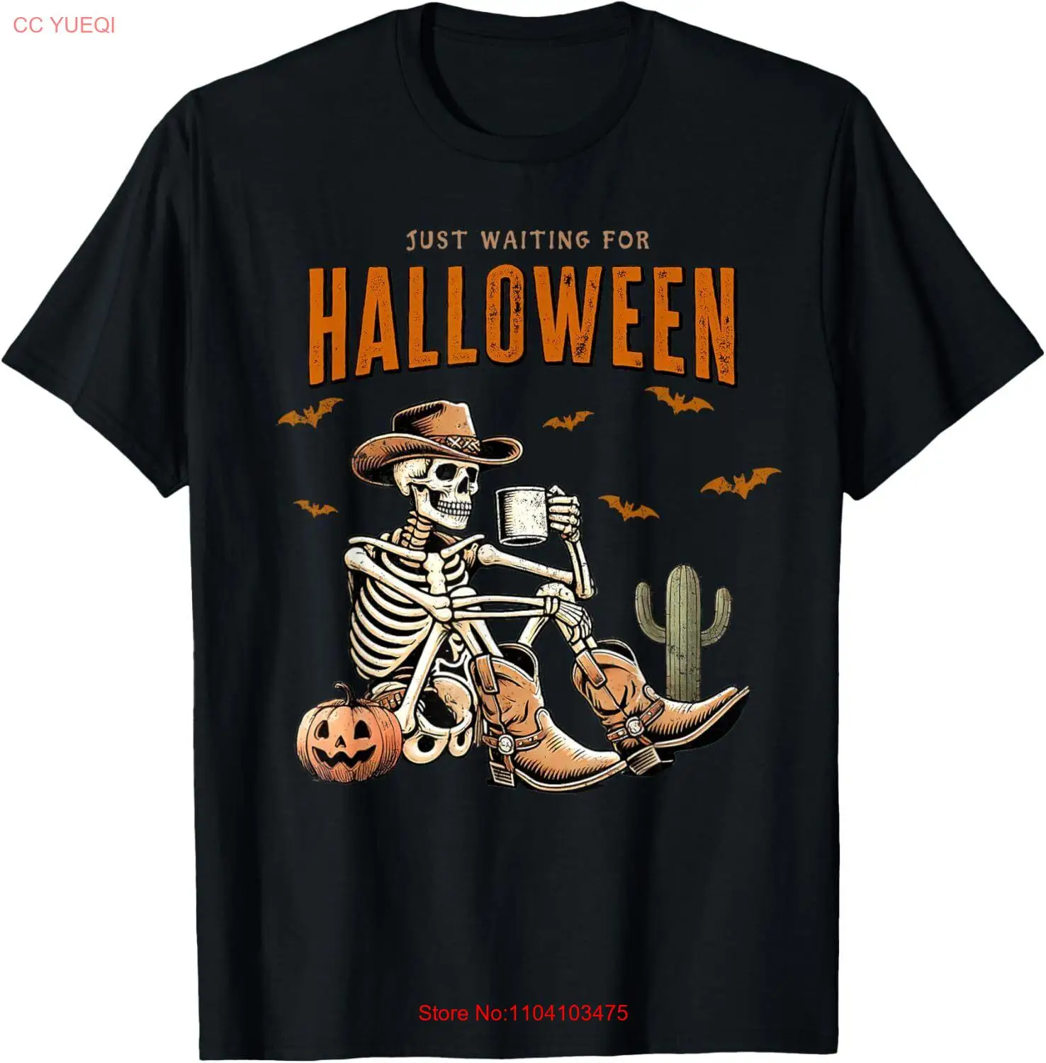 

Skeleton spooky vibe summer funny just waiting for Halloween Gift Unisex T-Shirt