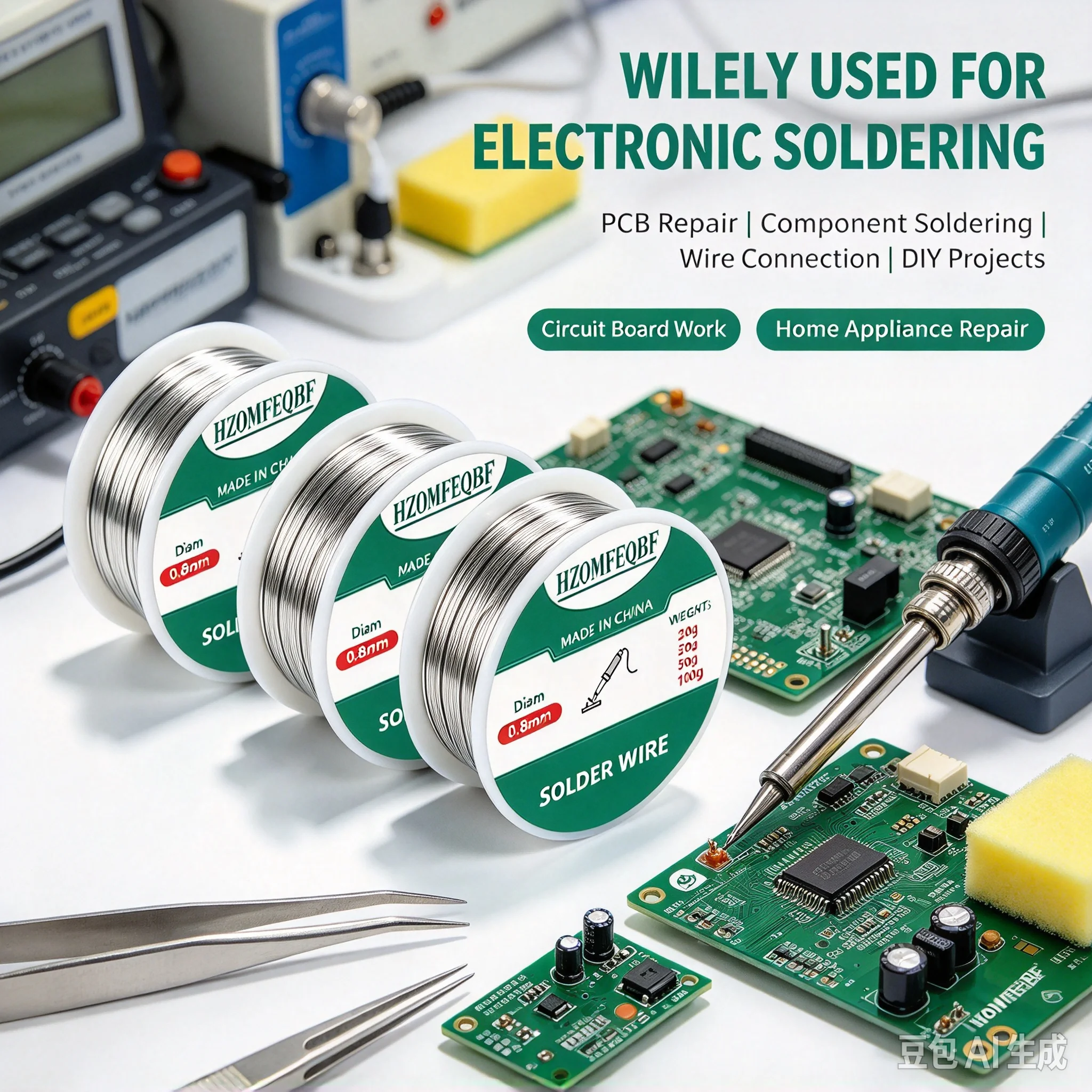 HZOMFEQBF Soldering Tin Wire 0.8mm Multiple Weight Solder Wire Spool for Circuit Board Welding & Wire Connection