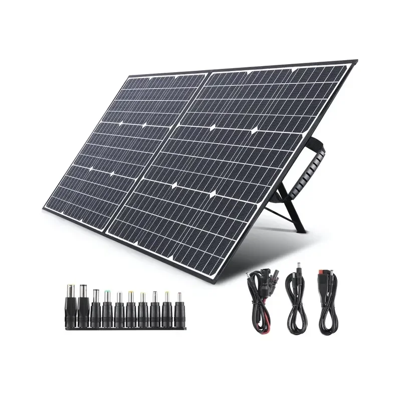 100W Foldable Portable Solar Charger Panel with QC3.0 USB and 60W PD Type-C for Quick Charging Consumer Electronics DC 18V