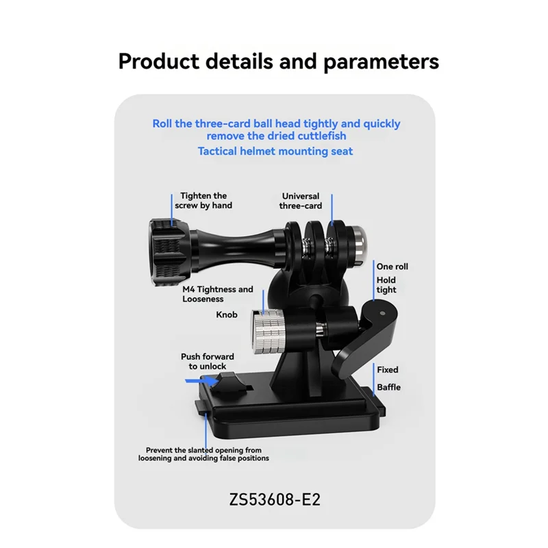 

ABSQ-Helmet Fix Mount Base For FAST Helmet 360° Adjustable Quick Release Base Adapter For Gopro 13/12/DJI ACTION 5/4/Insta360