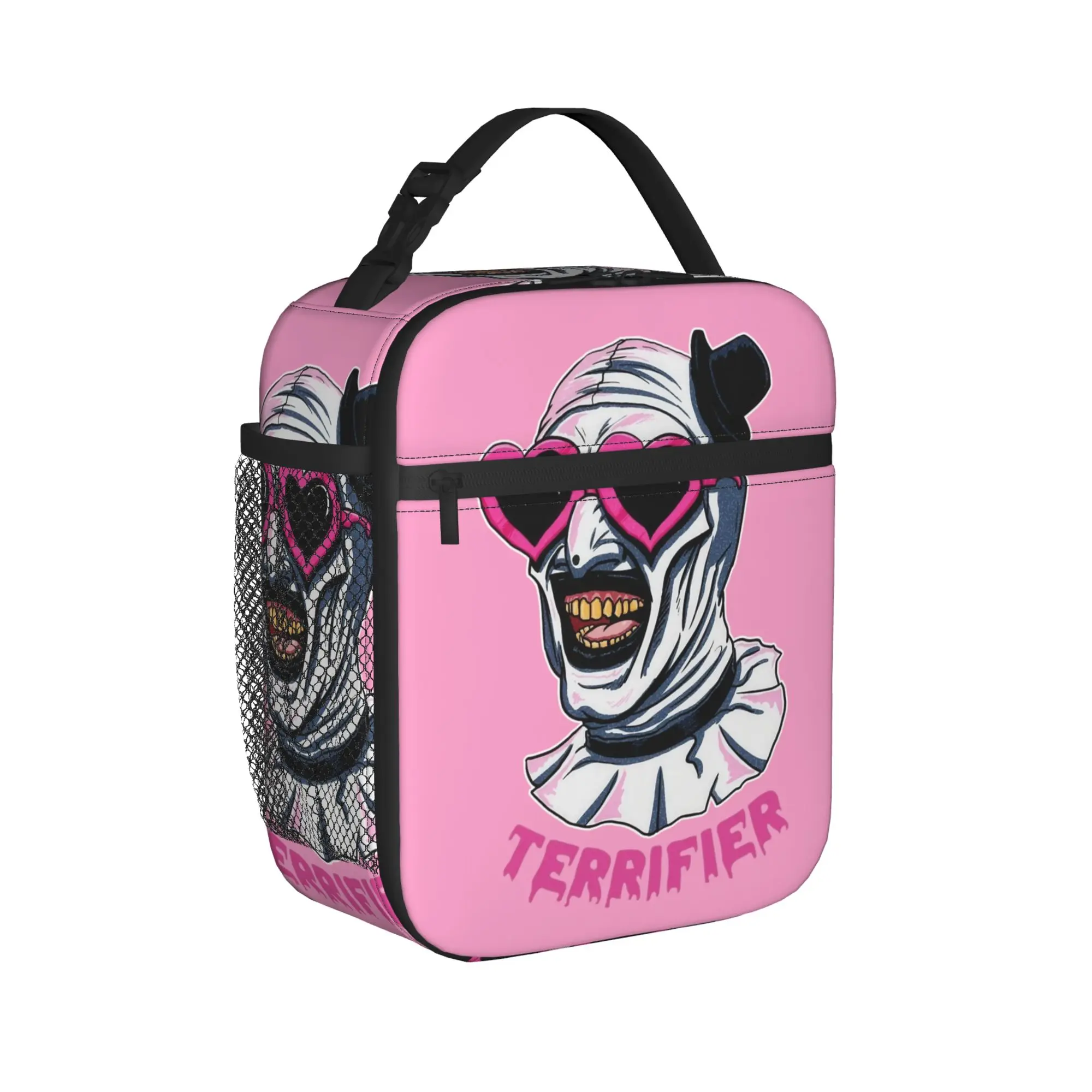 Terrifier Art The Clown Heart Glasses Thermal Insulated Lunch Bags for Travel Food Container Bags Cooler Thermal Lunch Box