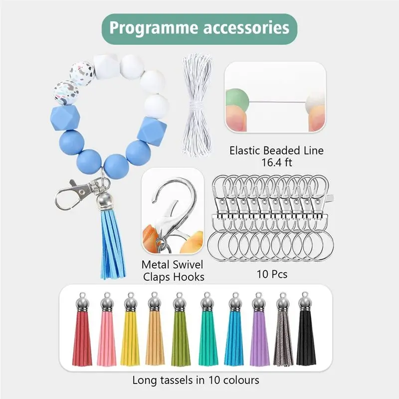 

ABJS Разноцветные силиконовые бусины для изготовления брелоков, несколько форм и стилей Силиконовые бусины для изготовления брелоков