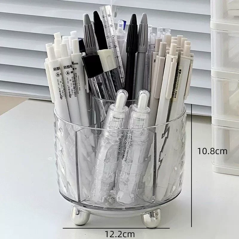 صندوق تخزين قلم المكياج، أنبوب تخزين فرشاة المكياج الدوار المقاوم للغبار