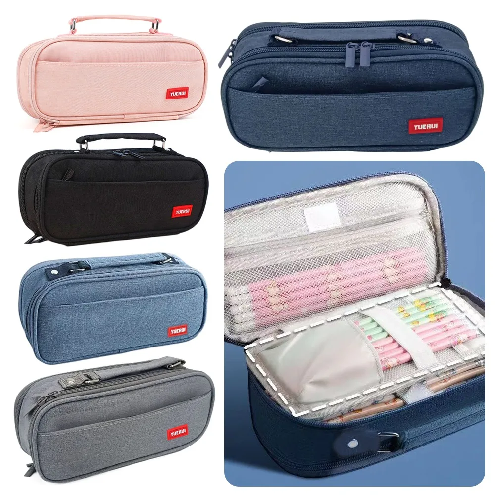 

High Quality Multi Layer Partition Pencil Case Large Capacity Thickened Stationery Bag Waterproof Handheld Pen Bag