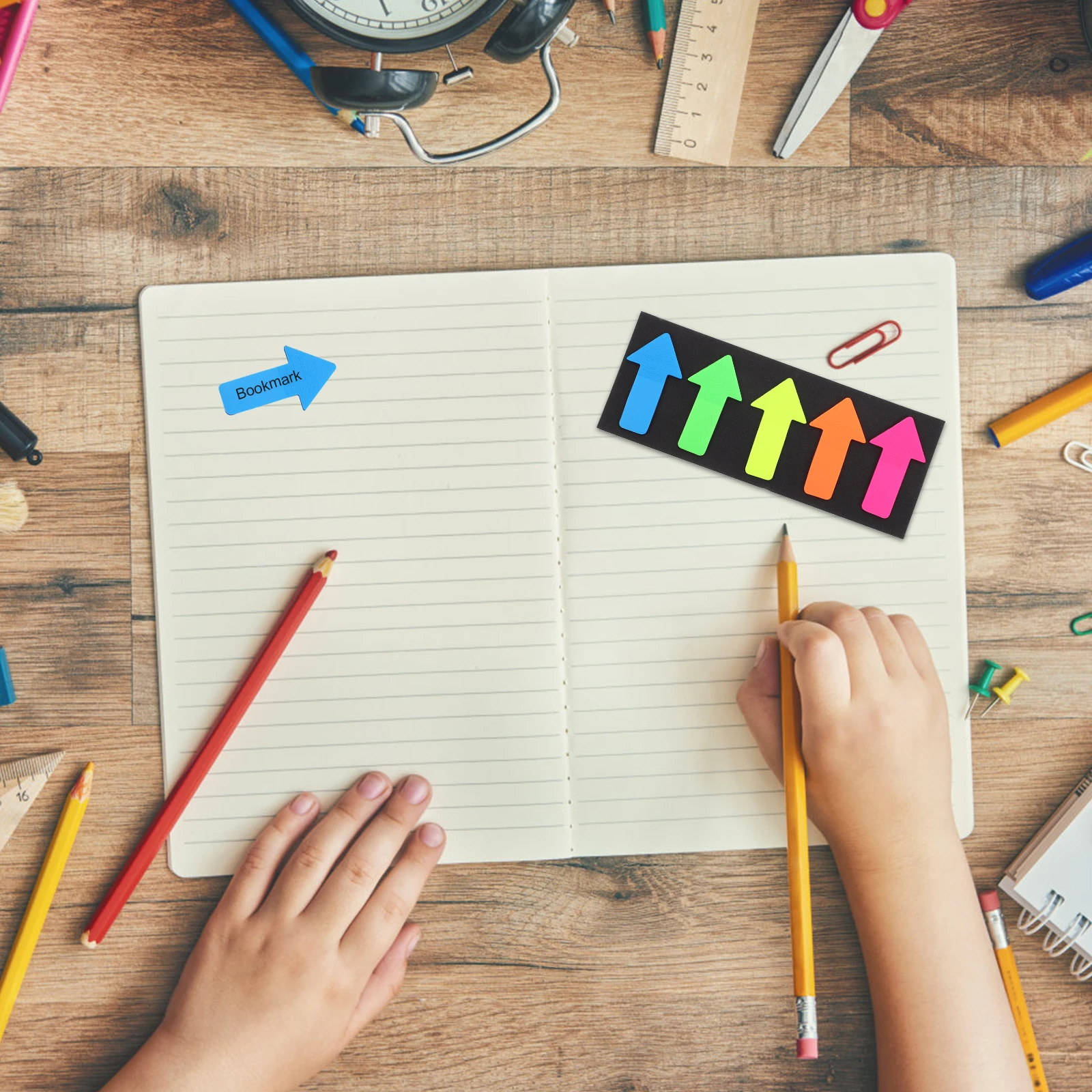 

4 шт., красочные индексные наклейки со стрелками, разрываемые блокноты для офиса, школы, наклейки-закладки, самоклеящиеся наклейки для заметок