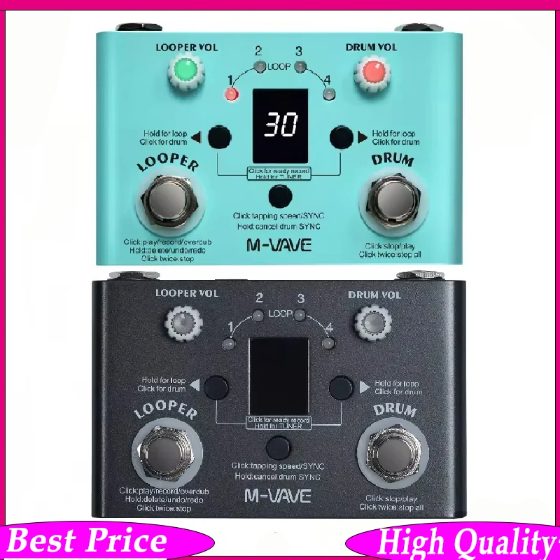 

Многофункциональная педаль эффектов для электрогитары M-VAVE: мини-лоупер 2-в-1, прецизионный тюнер, драм-машина Lost Tempo