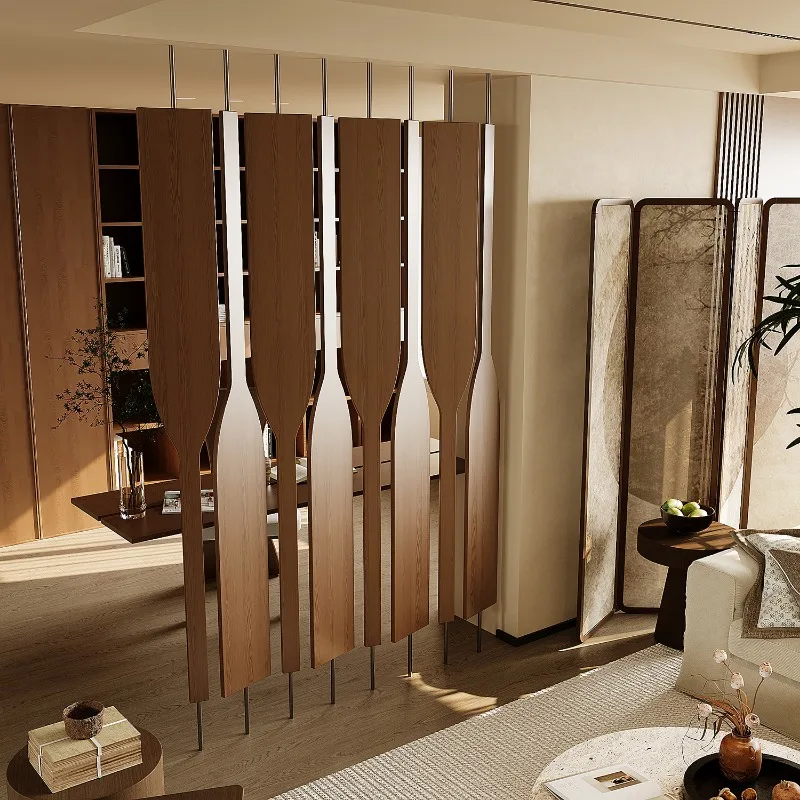 Solid Wood Rotating Screen Partition Living Room Entry Hotel Restaurant Tea Room Entrance Background Wall Screen