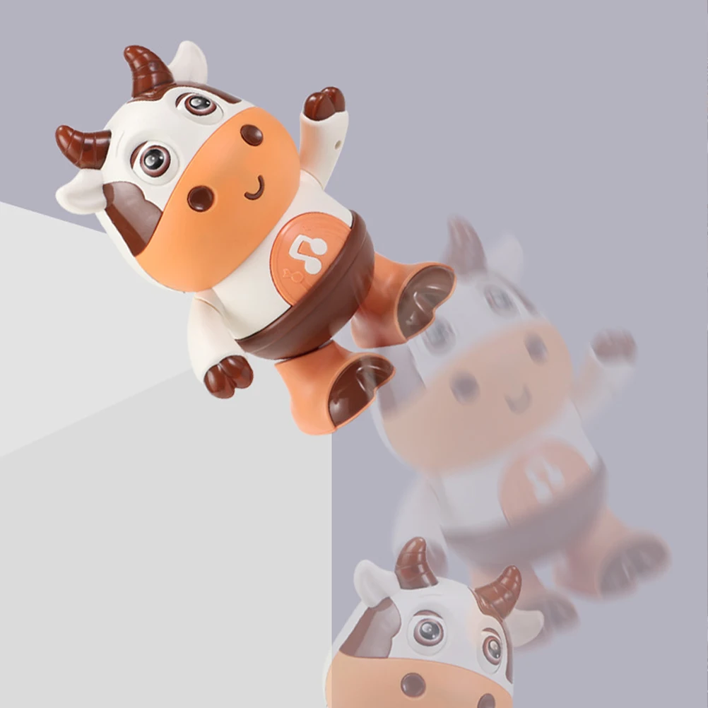 

Dancing Robot Musical Toy Lights Sound Adorable Kids Plaything Wear resistant Electric Compact Music Cow Shaped Toy Plastic