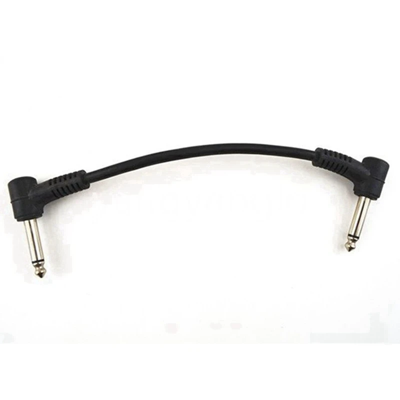 60PCS 6 Inch Guitar Patch Cables, Black Guitar Pedal Cable Effect Cable Cord, 1/4 Inch TS Right Angle Guitar Patch Cable