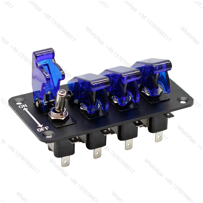 4gang blue LED Black Panel belt line yacht racing car refitted 12v 20a Combination Toggle Switch
