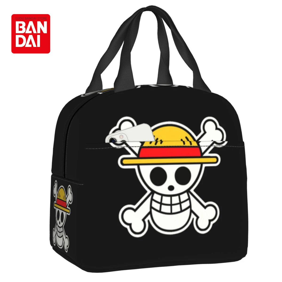 Custom One Piece Skull Logo Lunch Bag Women Cooler Warm Insulated Lunch Box for Kids School Children