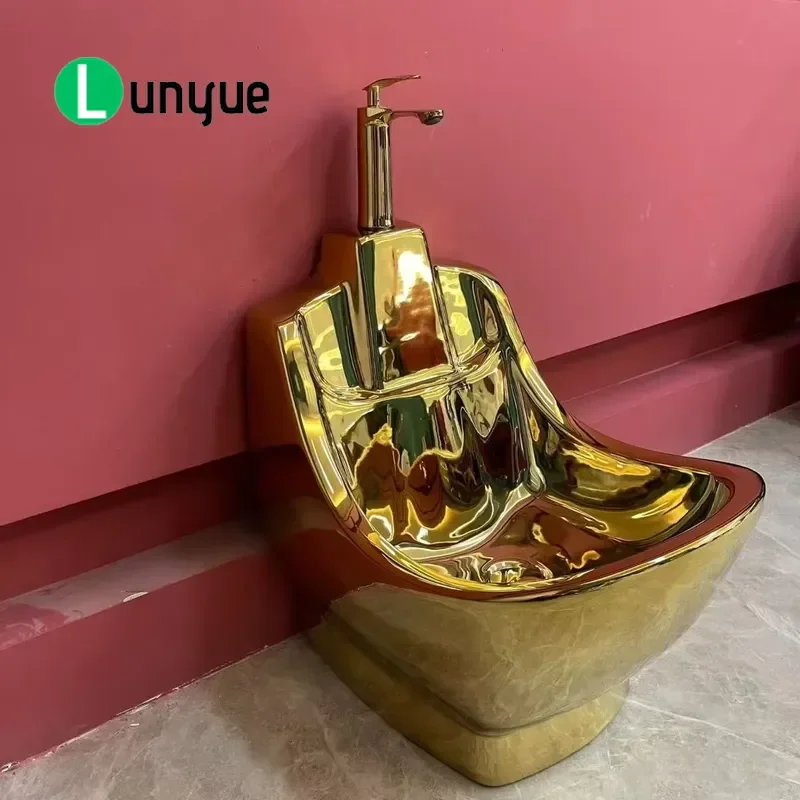 803 Series Ceramic Foot Bath with Stool Multi Color Electroplated Gold Silver Regular Version Home Spa Relaxation Durable