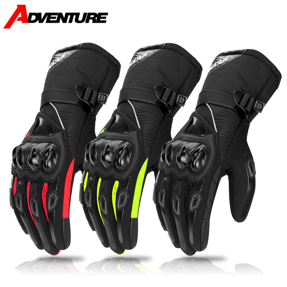 

Мотоциклетные перчатки, зимние теплые и ветрозащитные перчатки для езды по бездорожью, мужские и женские водонепроницаемые перчатки с сенсорным экраном и полным пальцем