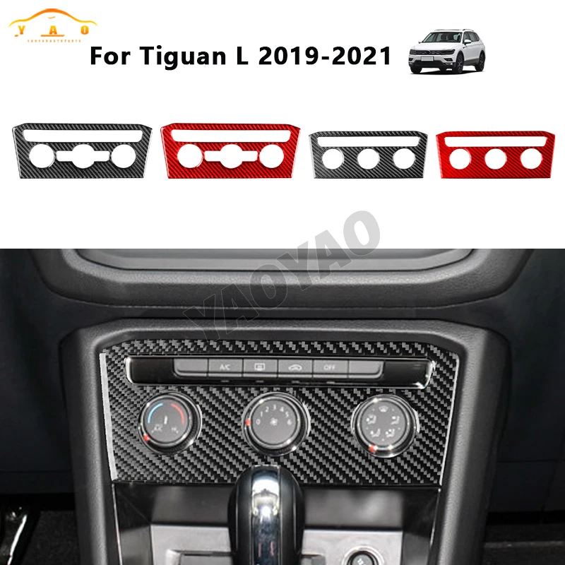 

Carbon Fiber For Volkswagen Tiguan L 2019-2021 Central AC Air Conditioner Knob Panel Interior Cover Trim Sticker Car Accessories