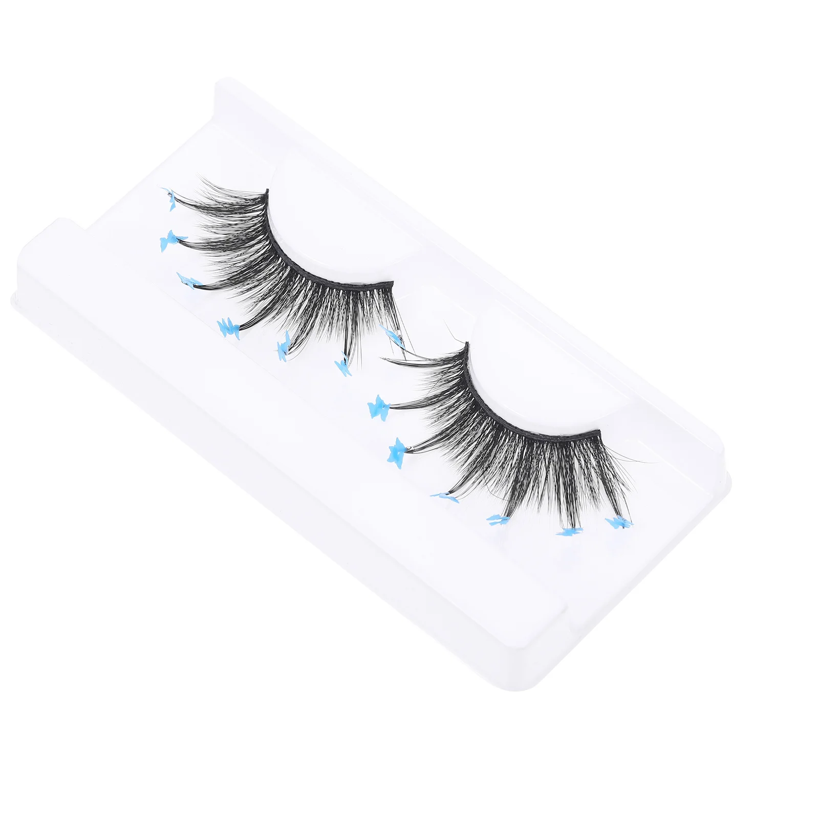 1 زوج ملون ثلاثية الأبعاد الرموش وهمية اضافية طويلة لينة الرموش الصناعية مظهر طبيعي للنساء اليومية بريق العين تعزيز