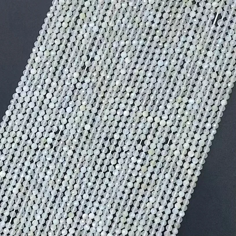 

Wholesale Natural Crystal White Moonstone Round Section Loose Bead Energy Jewelry Making DIY Bracelet Necklace 38cm Manufacturer