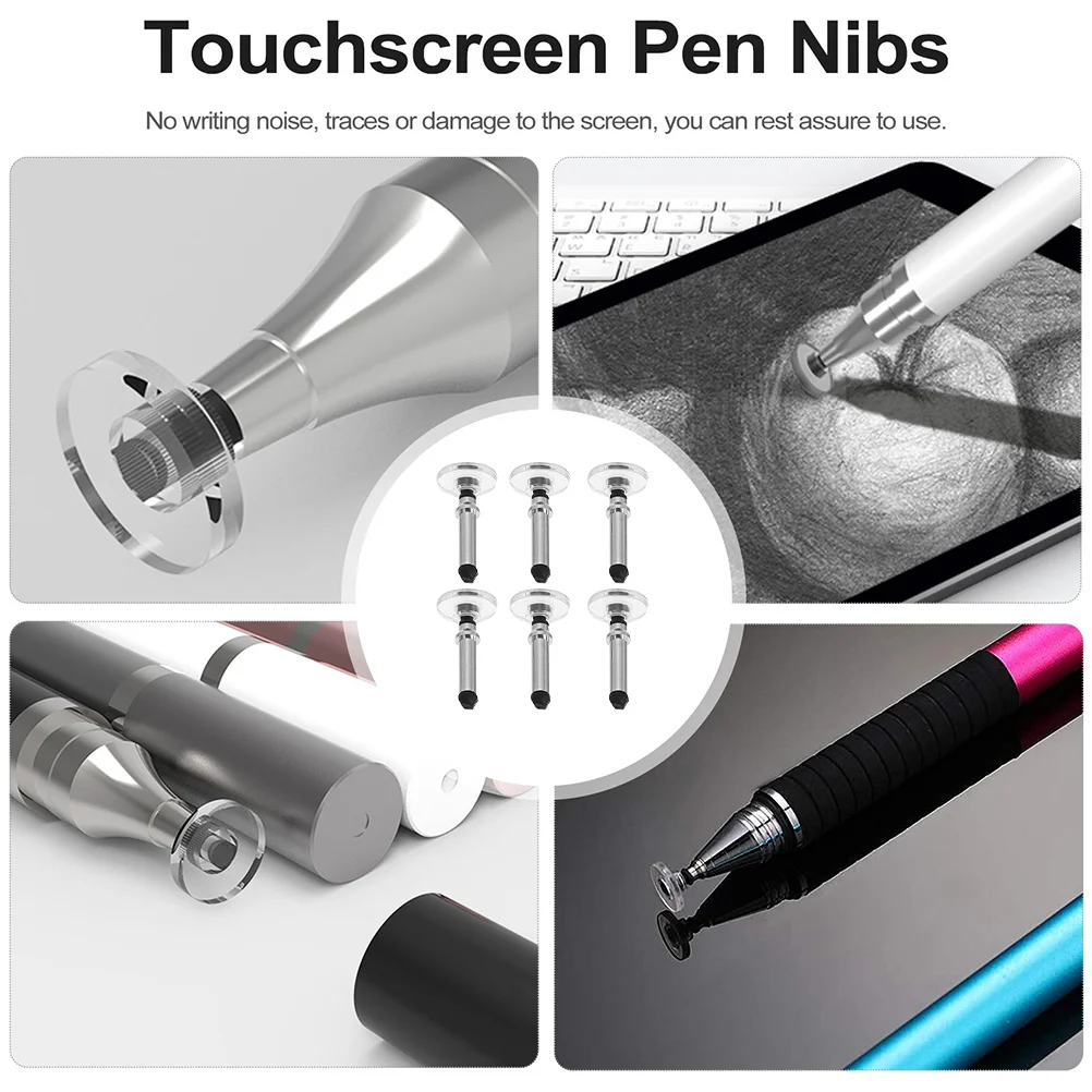 

6 Pcs Capacitive Pen Replacement Tips Disc Stylus Stylists Pens Touch Screens Digital Tablet