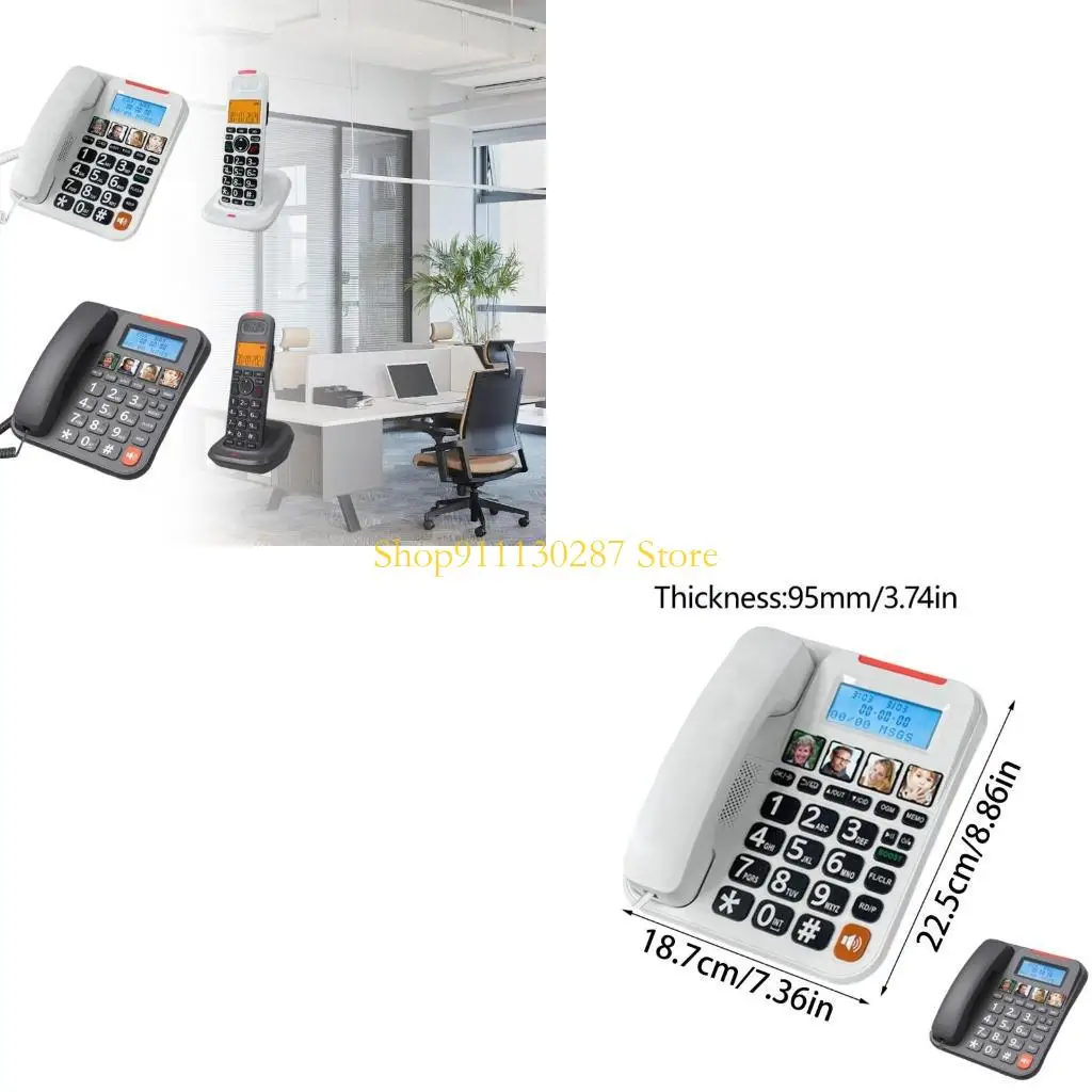 J1HC Corded Telephone with Enhances Volumes 28DB and Touches Speed Dials for Office Home