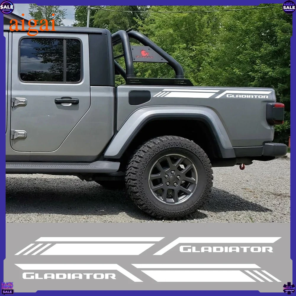 Pickup Trunk Side Stickers for Jeep Gladiator JT Truck Graphics Stripes Style Car Decals Vinyl Cover Auto Tuning Accessories