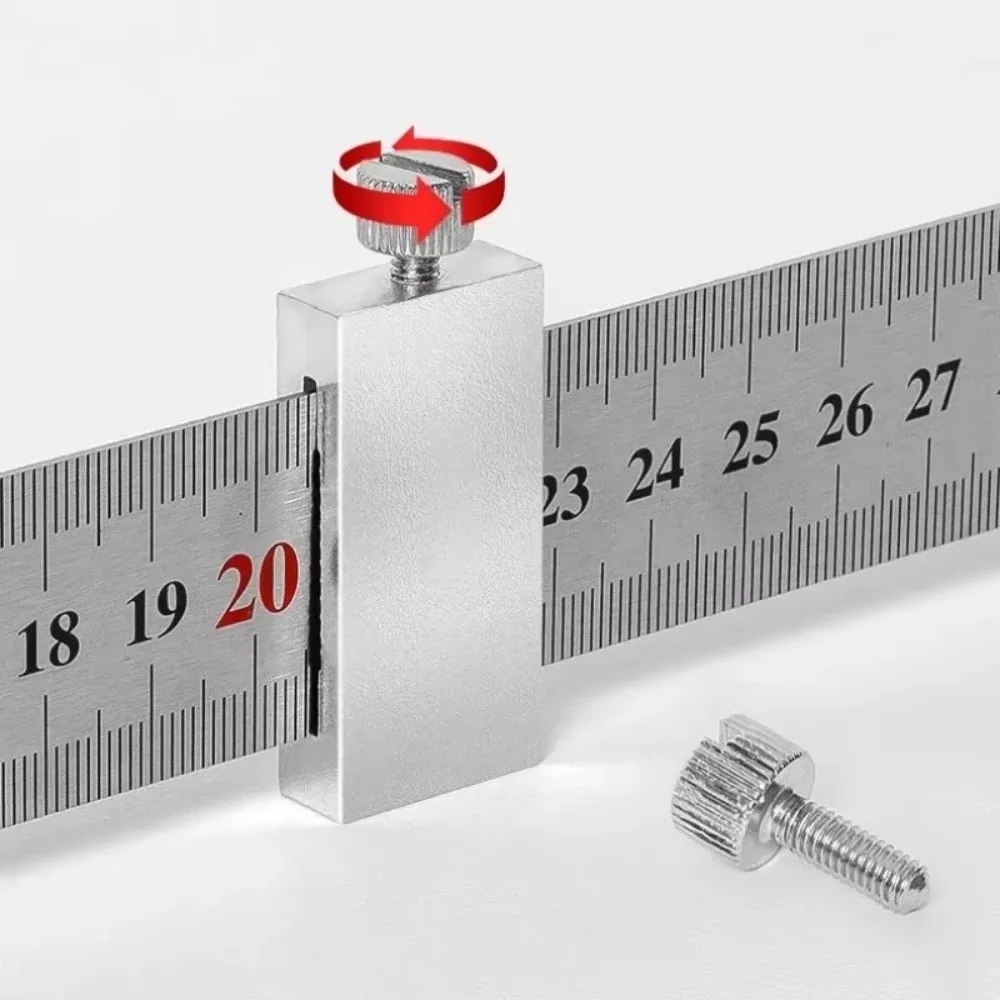 Steel Positioning Limit Block Durable Adjustable Ruler Positioning Block Lightweight Measuring Marking Gauge Line Marking
