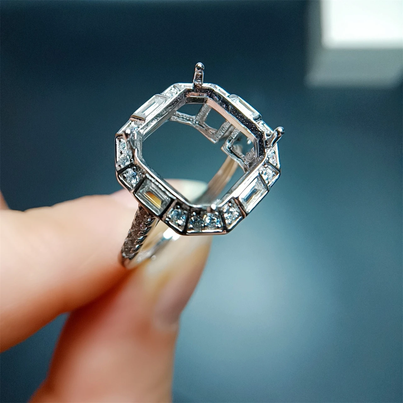 

MeiBaPJ Inlay Square 10*10mm Stone S925 Sterling Silver DIY Rings Settings Holder Womens Fine Fashion Charm Jewelry Wholesaler