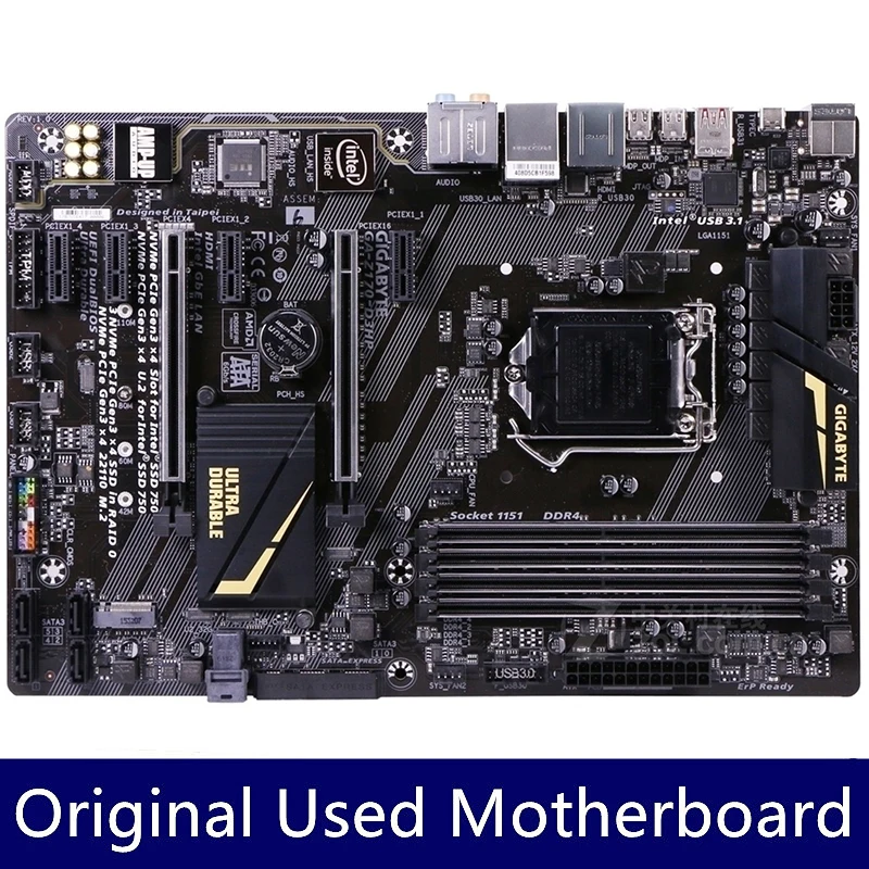 GIGABYTE GA-Z170-D3HP Z170-D3HP ATX Motherboard LGA 1151 Support 6th 7th Gen Core CPU DDR4 RAM Mainboard