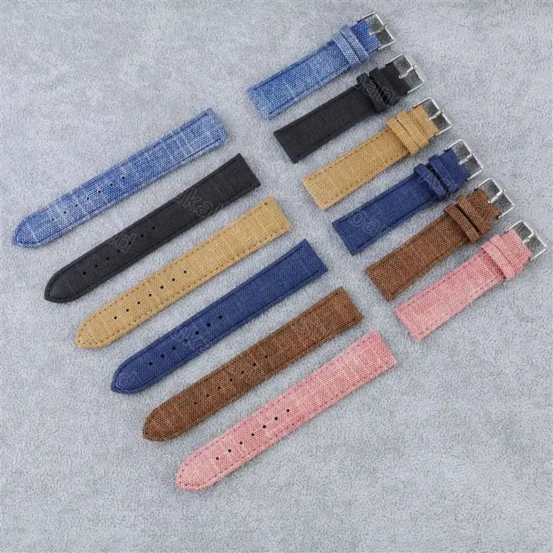 Vintage Retro Denim Nylon Watch Strap Canvas Band 10 12 14 16 18 20mm 22mm Bracelet Wristbelt for Samsung for Amazfit for Huawei