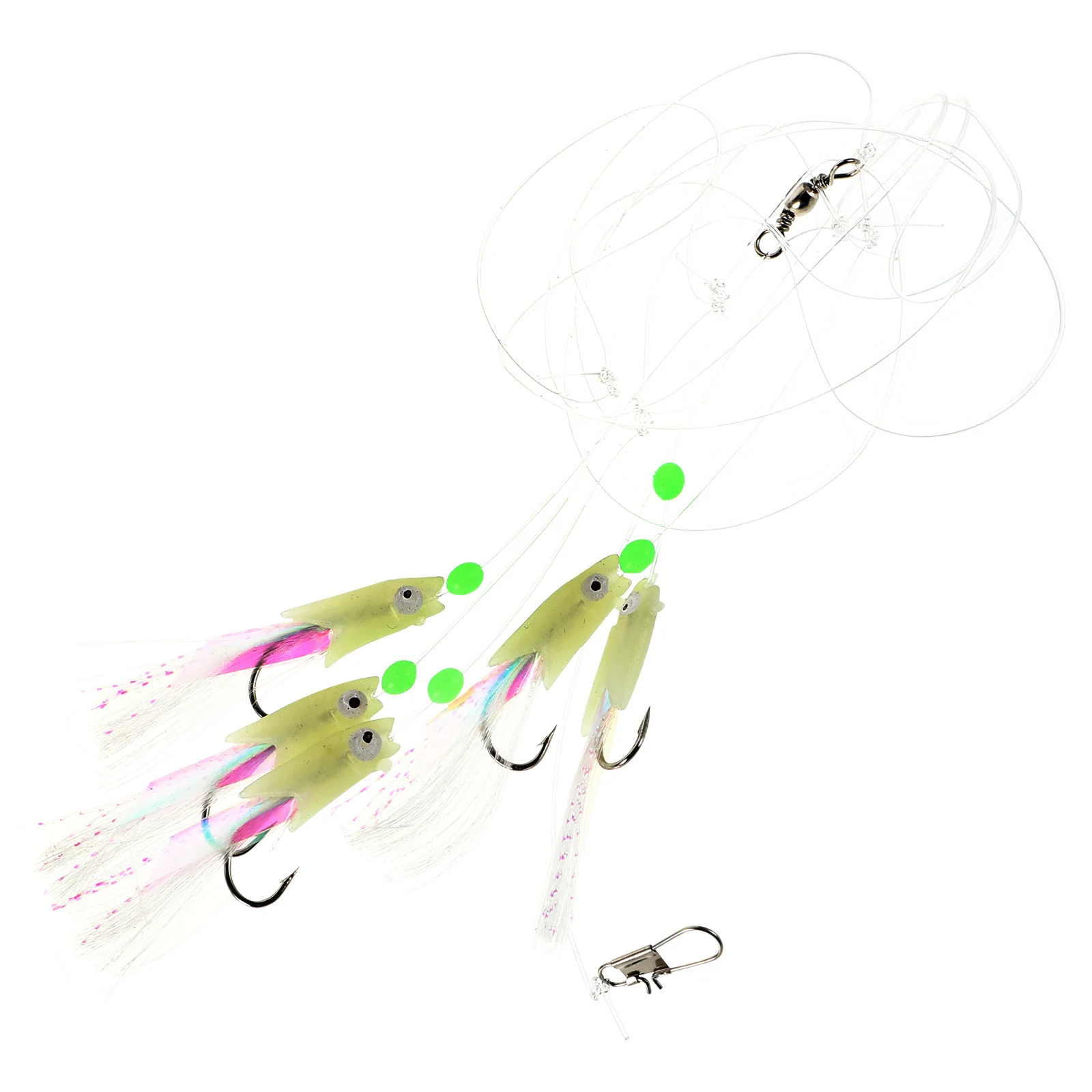 

5Pcs Luminous Fishing Hooks Glow in The Dark Tackle for Night Saltwater Freshwater String Bait Setup Fishing Bait