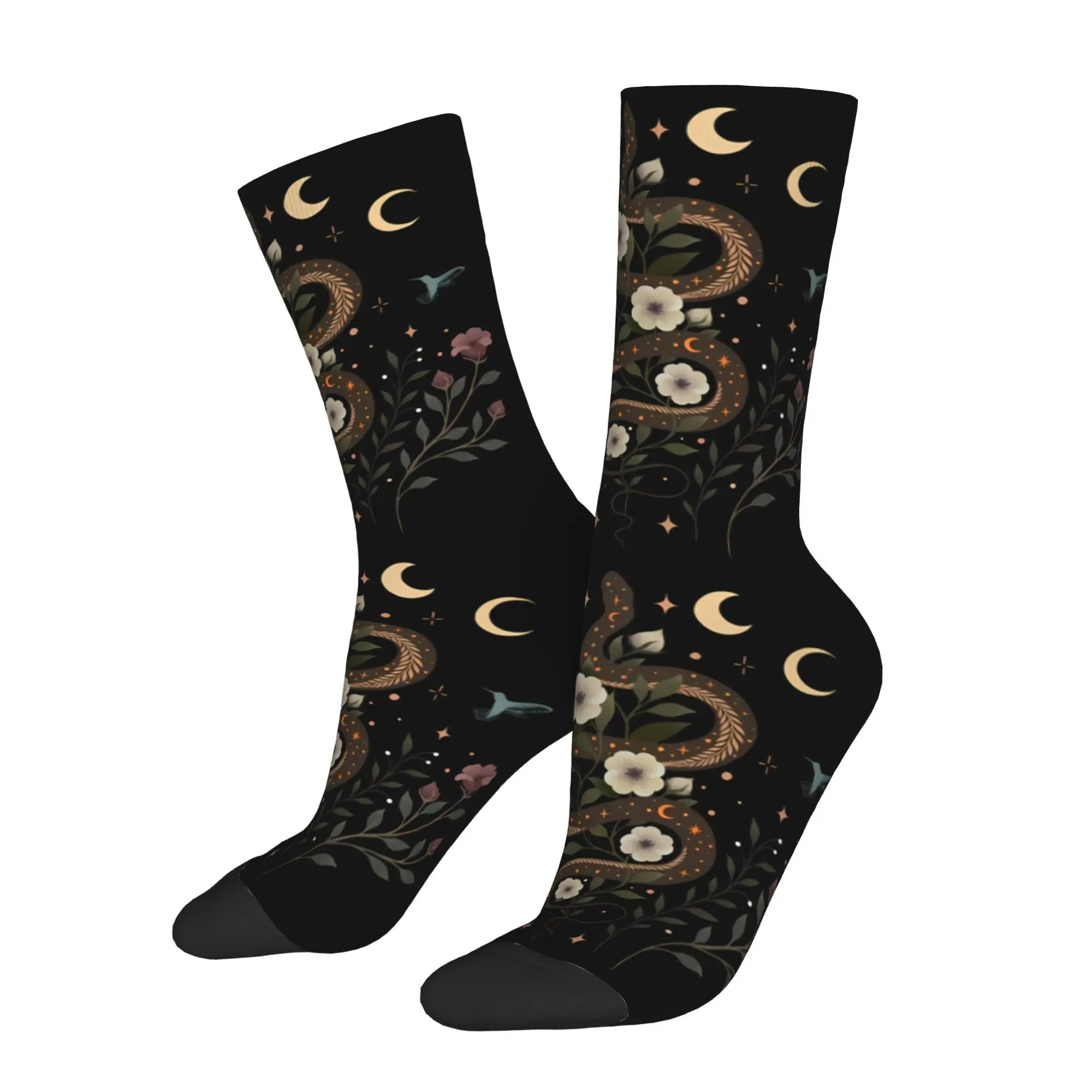 

Snake Flower Moon Sock Printed Man Polyester Fashion