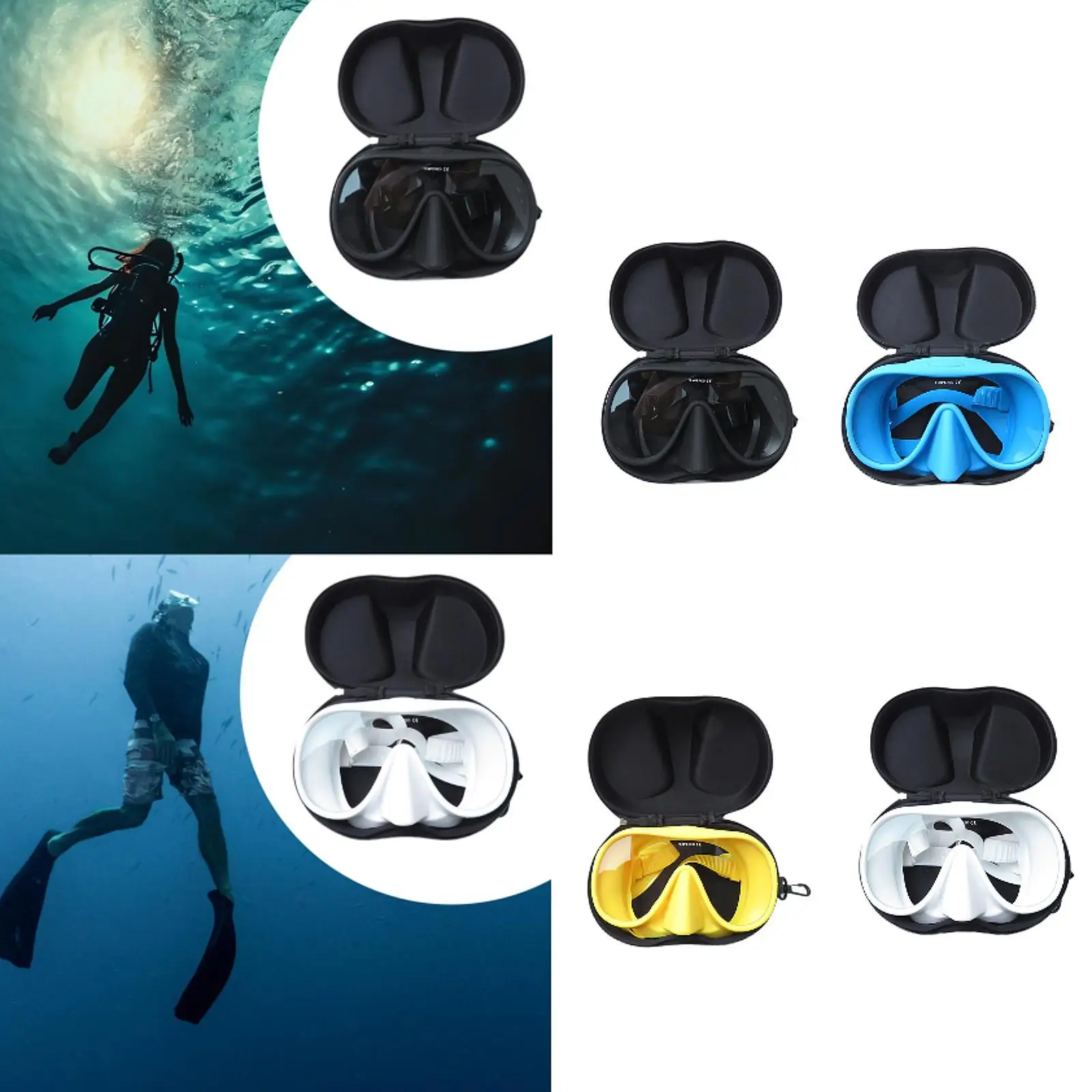 Adults Freediving Mask Professional Clear Vision Equipment Scuba Diving Mask for Water Sports Snorkeling Beach Pool Photography