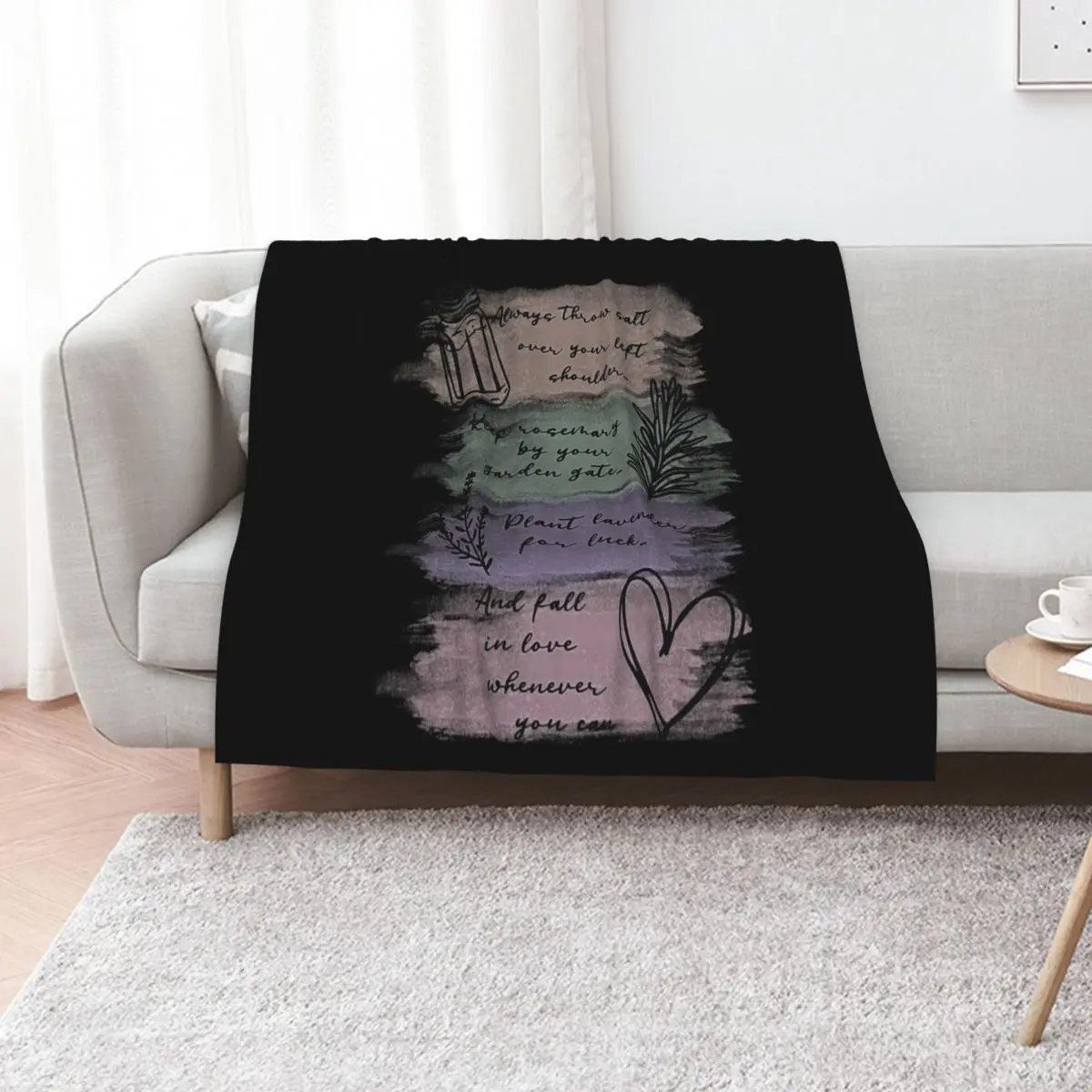 Always Throw Spilled Salt Practical Magic Inspirit Quote Throw Blanket Warm Comfortable Blanket Gift for Parents Friends