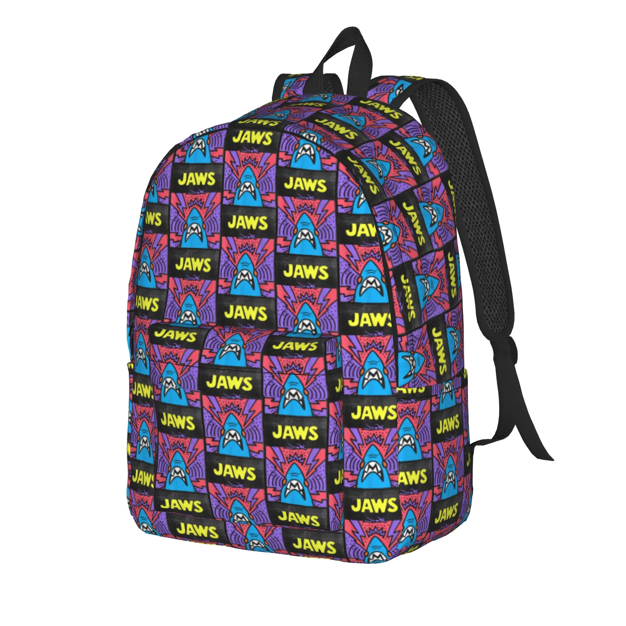 Jaws 50th Anniversary Poster Pop Art Style Backpack  Travel Backpacks Teen Pretty School Bags High Quality Large Rucksack