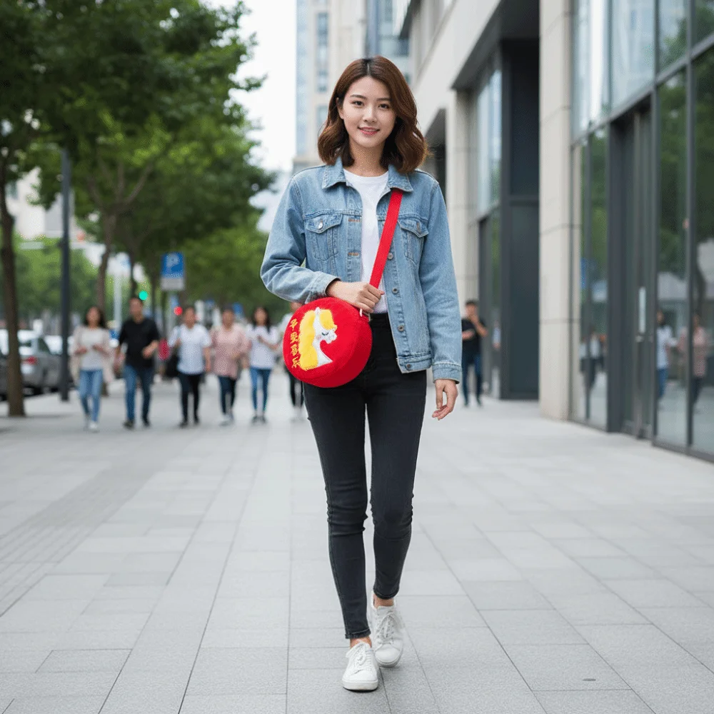 

Lucky Horse Zodiac Horse Сумка через плечо Красная сумка в китайском стиле Лошадь Год Сумка для денег Мультяшная красная сумка для наушников Lucky Horse