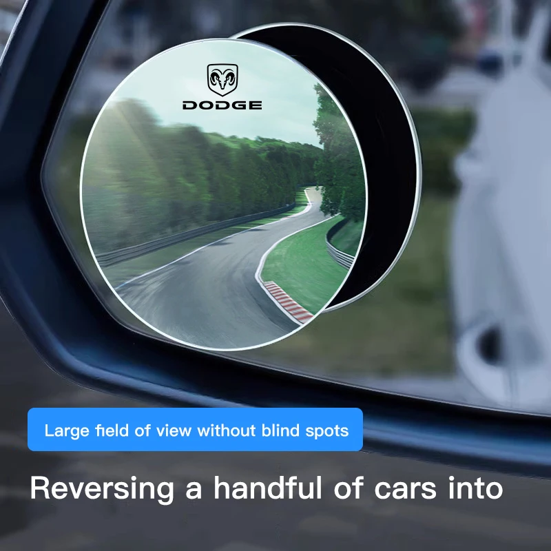 مرآة الرؤية الخلفية للسيارة 360 °   ملحقات السيارات ذات المرآة المستديرة الصغيرة لسيارة دودج تشالينجر رحلة رام دورانجو SRT دارت #6