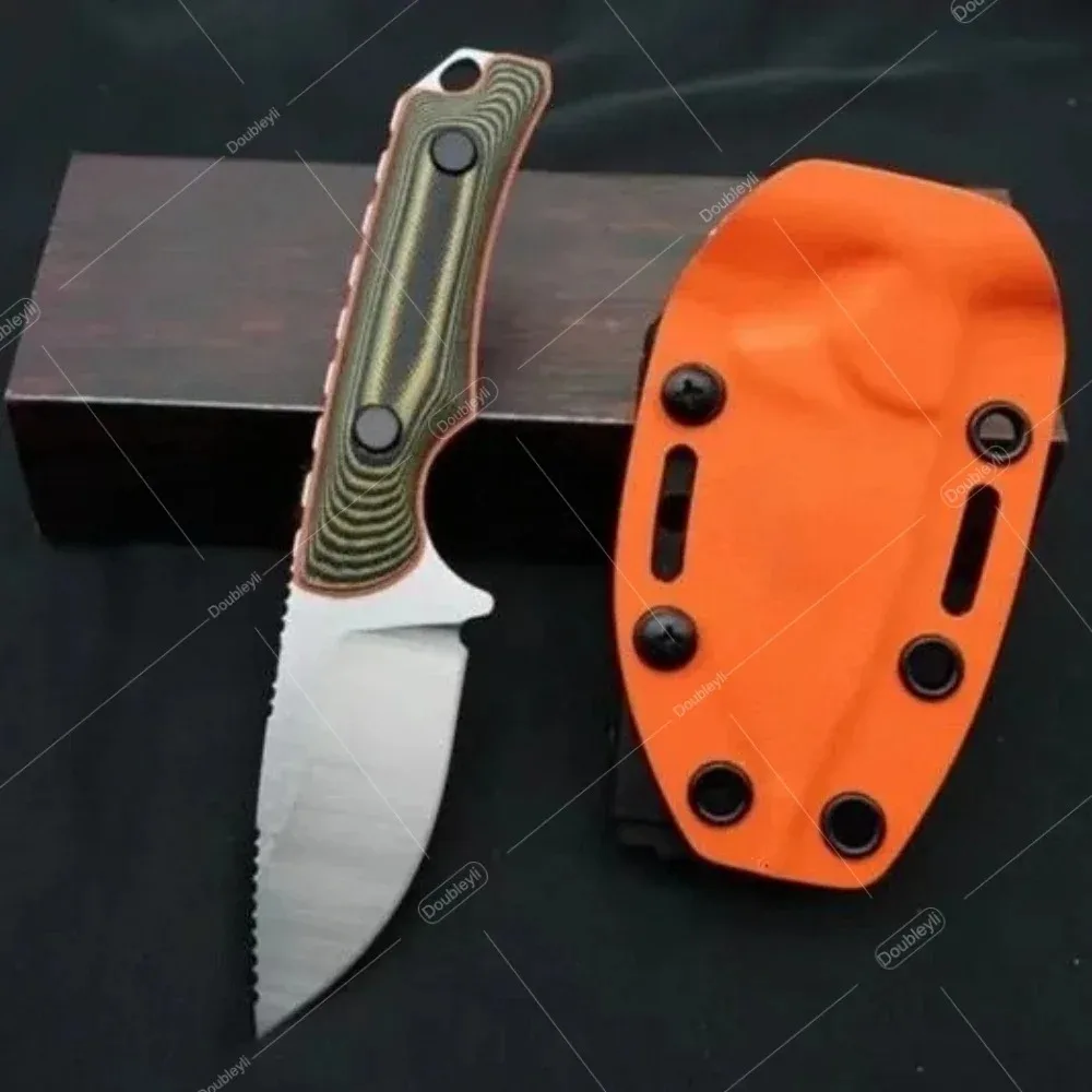 EDC 15017 Straight Knife with K Sheath Colorful G10 Handle CNC High-End Process Handmade Convenient Pocket Outdoor Cutting Tools